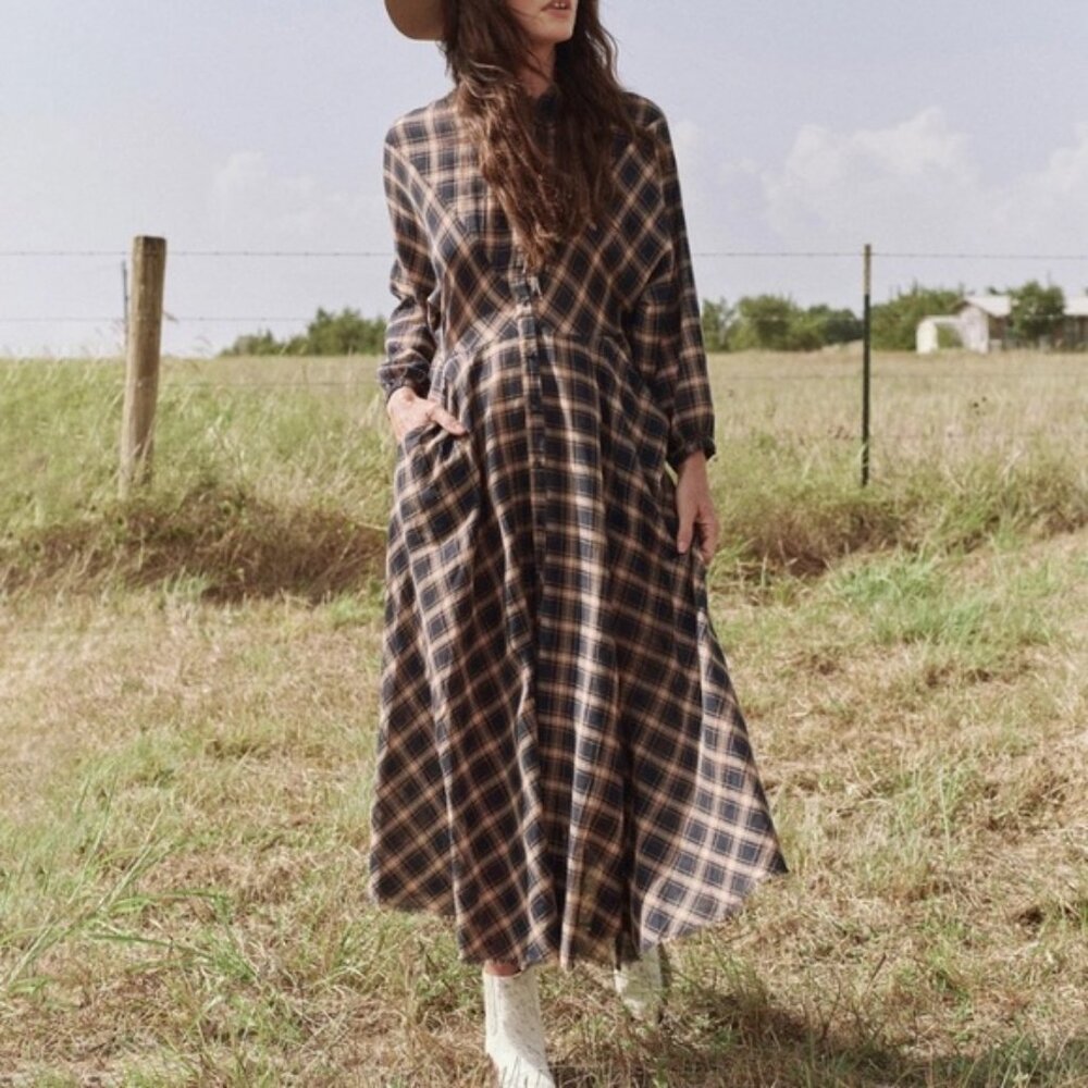 Last Call!* The GREAT. Western Dakota Checked Plaid Shirt Dress